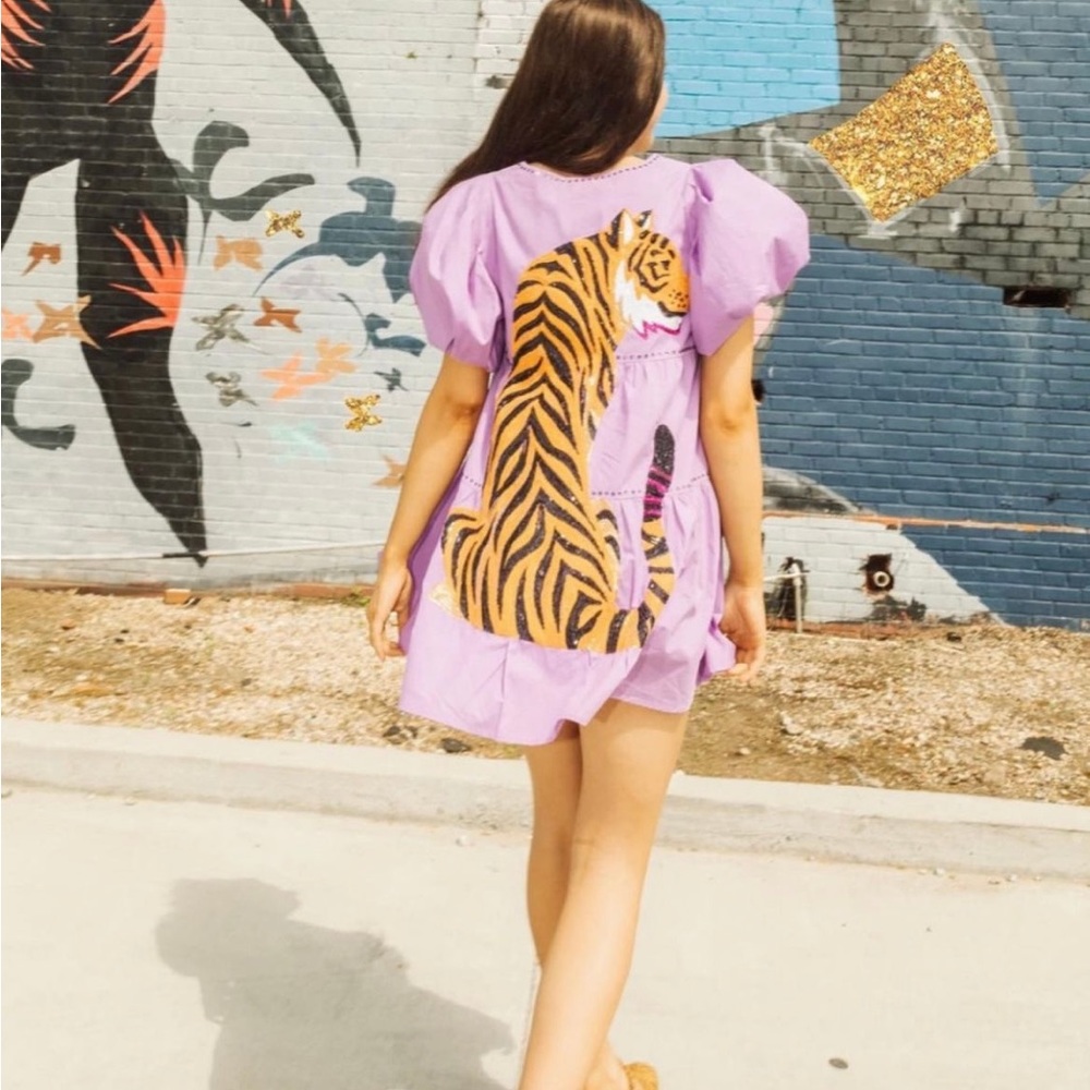NWT Queen of Sparkle Lavender Tiger Dress